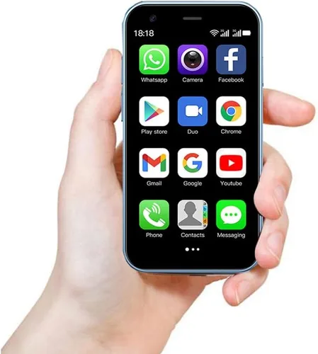 Vista 7 de Mini smartphone desbloqueado 3G, 3.0" HD Android Dual SIM Quad Core Face ID Mini Premium para niños, pequeño teléfono celular, el más pequeño