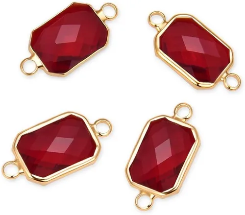 Vista 22 de Adabele 5pcs grado A abril diamante claro piedra natal conector rectángulo de corte radiante enlace 0.551 in plateado plata cristal Rhinestone Bead