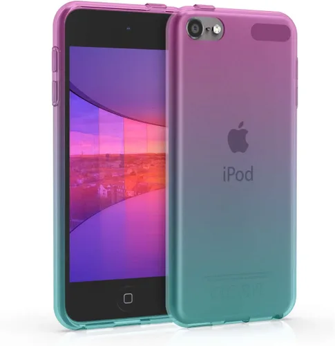 Vista 8 de kwmobile Funda transparente compatible con Apple iPod Touch 6G / 7G (6ª y 7ª generación), carcasa trasera de TPU, color amarillo/rosa