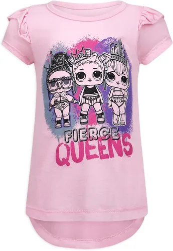 Vista 4 de L.O.L. Surprise! Conjunto de traje de 3 piezas para niñas 2 camisetas y 1 leggings para niños pequeños y grandes MGA Entertainment - RosaNegro