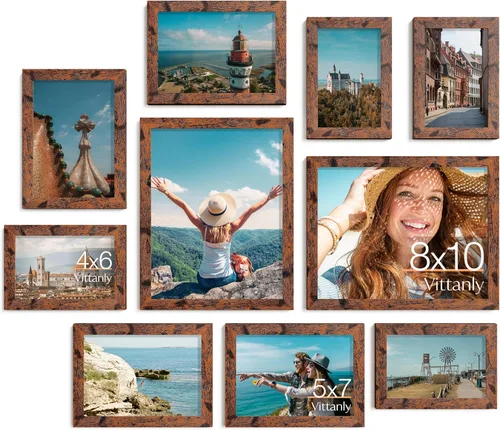 Vista 13 de Vittanly Paquete de 7 Marcos de Fotos, Marcos de Fotos Collage Decoración de Pared para Pared o Mesa, Múltiples Tamaños con 1 Pieza de 11x14