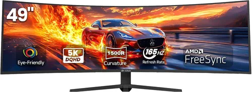 Vista 8 de CRUA Monitor curvo 4K UHD 60Hz de 32", 1500R, AMD FreeSync, altavoces