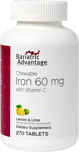 Vista 8 de Bariatric Advantage Hierro masticable de 60 mg con vitamina C para una mayor absorción y utilización, fácilmente digerible para pacientes