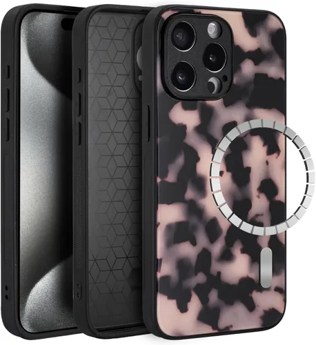 Vista 23 de Funda para iPhone 17 Pro, cubierta delgada de TPU con diseño de caparazón de tortuga ligera para mujeres, soporte para teléfono con protección Carey