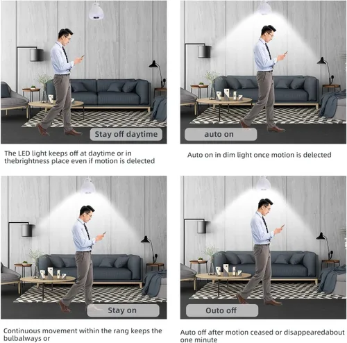 Vista 11 de Luz con sensor de movimiento enchufable, luz nocturna del atardecer al amanecer, salida de CA, lámpara de pared para escalera, luz LED inteligente