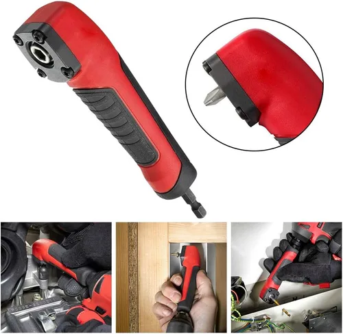 Vista 4 de Accesorio de ángulo recto, destornillador eléctrico, dispositivo de esquina de 90 grados, mango de ABS, adaptador de enchufe de broca de taladro