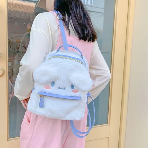 Vista 5 de Mochila Kawaii para niñas, mini mochila de anime, linda bolsa de PU, bolsa de hombro para niña, cosplay, Púrpura, Mochilas de viaje