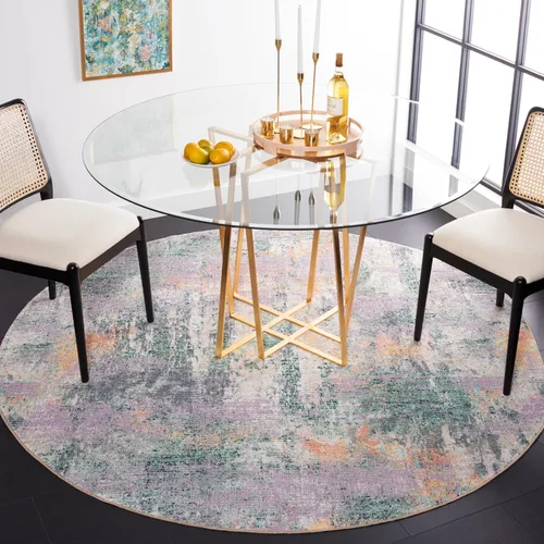 Vista 10 de SAFAVIEH Sequoia Collection - Alfombra para pasillo, 2 pies 2 pulgadas x 9 pies, verde y morado, diseño abstracto moderno, no desprende pelusa