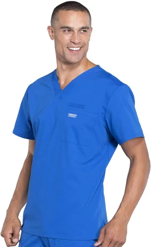 Vista 3 de Cherokee Ropa quirúrgica para hombre, cuello en V, ropa de trabajo profesional suave elástico WW675