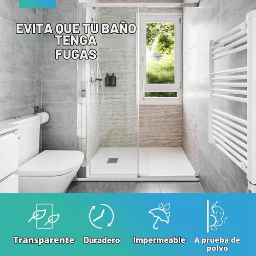 Vista 7 de Sello inferior para puerta corrediza de ducha para vidrio sin