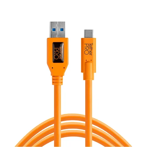 Vista 9 de Tether Tools TetherPro - Cable USB 3.0 USB-C para transferencia rápida y conexión entre cámara y computadora Negro no reflectante 15 pies