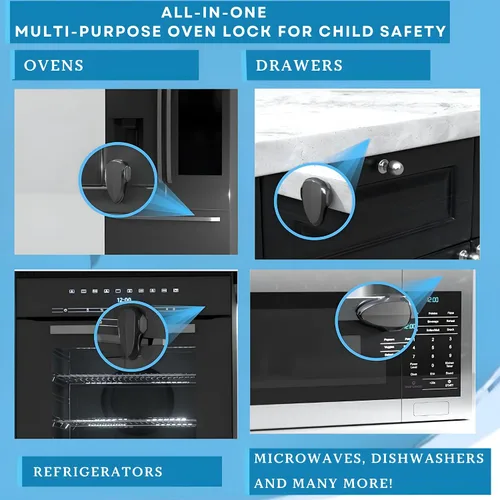 Vista 7 de BABY PROOF ME Horno de seguridad para niños, 1 paquete, cerradura de puerta para horno, seguridad infantil, horno a prueba de bebés, resistente al