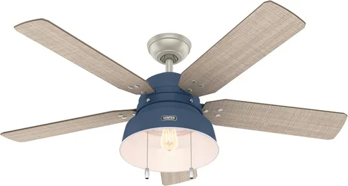 Vista 12 de Hunter Mill Valley 50252 - Ventilador de techo rústico con cadena de tracción, para dormitorio, sala de estar o patio, montaje estándar, sin control