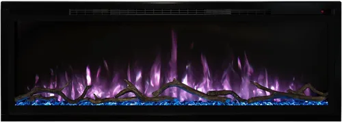 Vista 2 de Modern Flames Serie Spectrum Slimline Montaje en pared/Chimenea eléctrica integrada (SPS-50B), 50 pulgadas