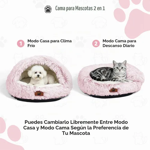 Vista 4 de YooxArmor Cama redonda para gatos, cama para perros pequeños y medianos Rosa