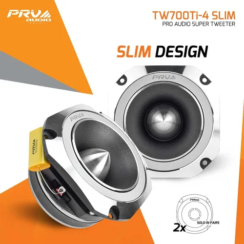 Vista 2 de PRV AUDIO Par de tweeter de bala de titanio de 4 pulgadas TW700Ti-4 perfil delgado, 200 vatios de potencia de programa, 4 ohmios, 100 vatios RMS