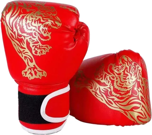Vista 11 de 1 par de guantes de entrenamiento de boxeo: guantes de perforación de superficie de poliuretano para principiantes, guantes de entrenamiento
