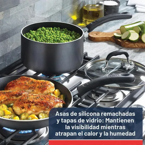 Vista 4 de [Usado] T-fal - Sartén antiadherente de titanio con tapa segura para lavavajillas