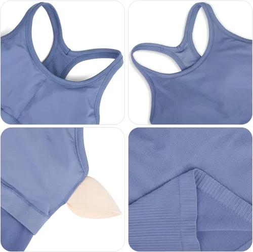 Vista 63 de sphinx cat - Camiseta corta de entrenamiento para mujer, camiseta sin mangas, acanalada, con espalda cruzada y brasier integrado