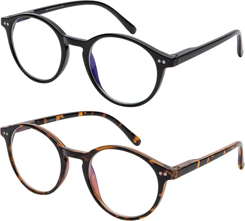 Vista 6 de Yogo Vision Blue Light Blocking Glasses Men Women Computer Anti Eyestrain Glasses Round Frame Blue Light Blocker Eyeglasses