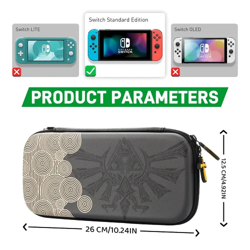 Vista 6 de RHOTALL Carrying Case for Nintendo Switch, Storage Cover for Switch Accessories with Protective Skin, Screen Protector, Wristband and 2 Thumb Caps