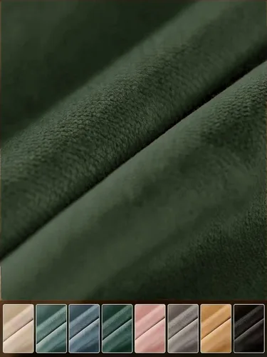 Vista 4 de SNITIE Cortinas de terciopelo de 84 pulgadas de largo con ojales, color verde militar, súper suaves, con aislamiento térmico y reducción de ruido