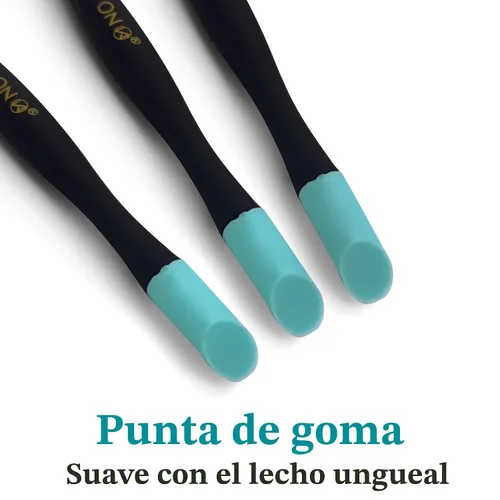 Vista 2 de IVON Paquete de 3 empujadores de cutículas, punta de goma suave en lecho de uñas