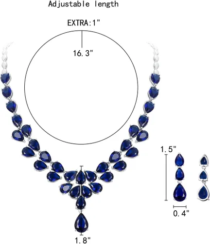 Vista 4 de EleQueen Collares colgantes para mujer, con circonita cúbica, varios lágrimas