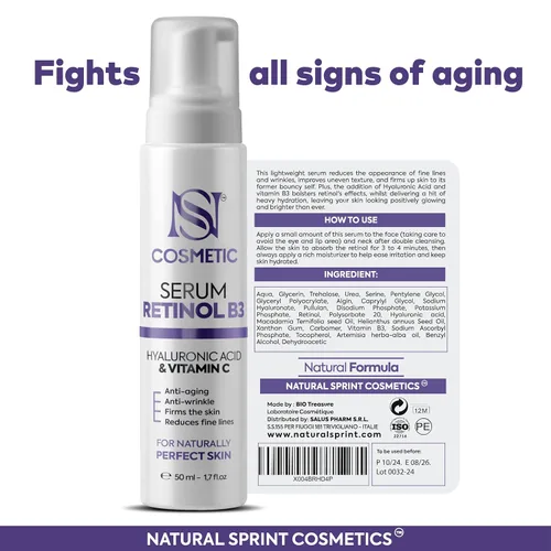Vista 7 de Suero facial antienvejecimiento con retinol, vitamina C, vitamina B3 y ácido hialurónico - Hidratación profunda, refuerzo de colágeno, reducción