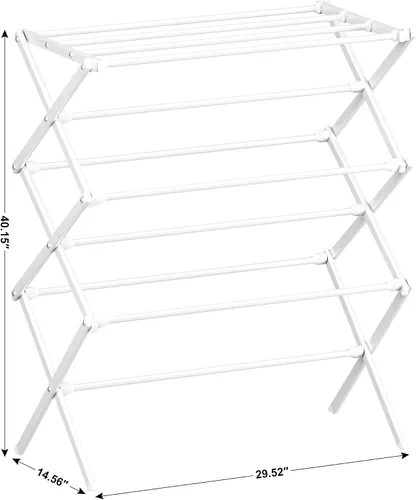 Vista 6 de Homeiju Tendedero de ropa plegable para lavandería, resistente tendedero de ropa, secadora de ropa plegable plegable, fácil montaje, ahorro