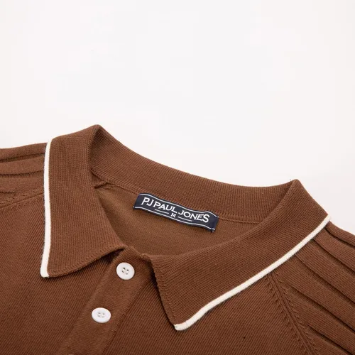 Vista 6 de PJ PAUL JONES Suéter tipo polo de punto con mangas raglán para hombre