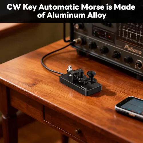 Vista 8 de Putikeeg Clásico Morse Mini Código Clave Morse Código Paleta Llave Aleación de Aluminio Mini-Key Morse CW Llave Portátil Morse Práctica Clave Negro