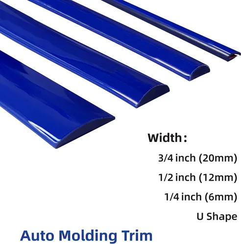 Vista 7 de 16 pies de Azul Oscuro Shine & Bright Auto Autoadhesivo Universal para Exterior e Interior Moldura de Decoración para Cuerpo de Vehículo
