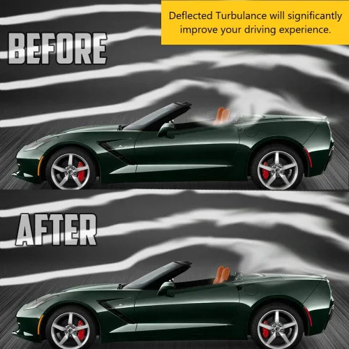 Vista 3 de Windrestrictor Deflector de viento para Chevrolet Corvette C7 2014-2018 con grabado láser C7 Bandera Stingray Logo Grapic