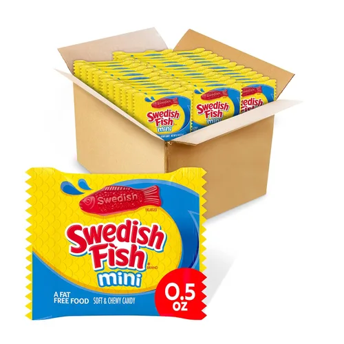 Vista 21 de SWEDISH FISH Caramelos suaves y masticables de limonada de frambuesa azul, caramelos a granel, bolsas de 12-3.59 onzas