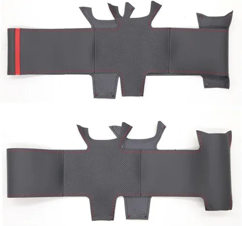 Vista 4 de Ajuste para Nissan Skyline R34 GTR GT-R 1998-2001,Cubierta del volante del coche,Cubierta del volante de cuero cosido a mano del coche,Piezas