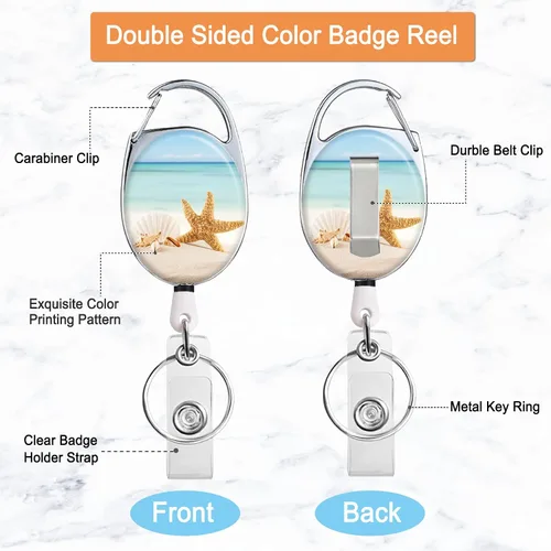 Vista 3 de Portatarrete de Insignia Retráctil con Portarretes Retráctil para Llaves, Lindo Portarrete de Insignia Decorativo para Enfermeras con Clip