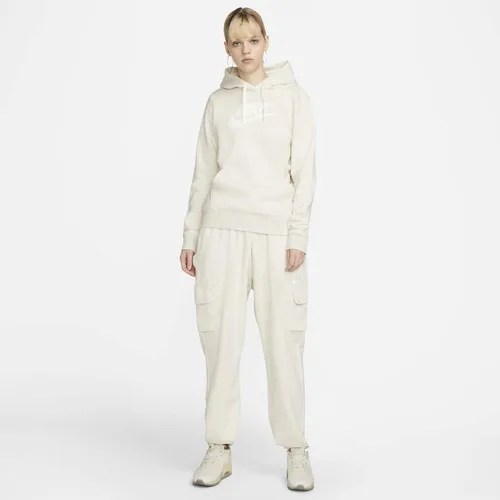 Vista 7 de Nike Sportswear Club Fleece - Sudadera con capucha para mujer, Avena jaspeadoblanco