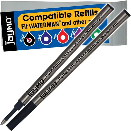 Vista 13 de Jaymo Replacement for Waterman 540951/540961 and Schmidt 5888 - Measures 4.3 in / 109 mm Long - Rollerball Pen Refill - 2 Red