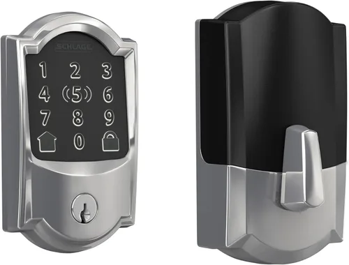 Vista 29 de Schlage Encode Smart WiFi Deadbolt Lock with Camelot Trim, Aged Bronze Bronce Envejecido
