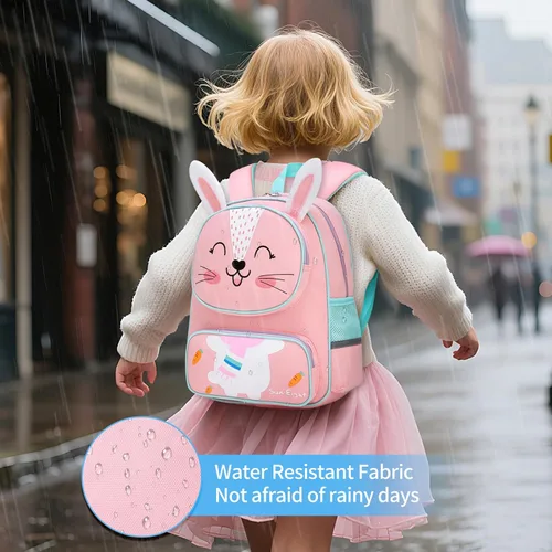 Vista 3 de Mochila para bebé niña niños mochila linda 3D animales dibujos animados escuela 3-9 años mochila para niñas niños, Conejo, Mediana, Mochilas de viaje