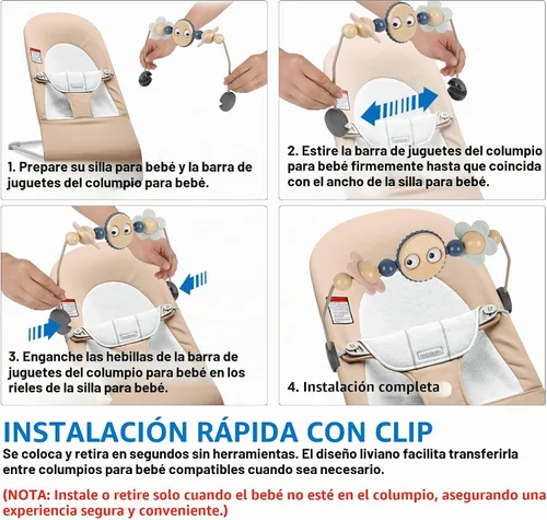 Vista 6 de Baby Bouncer Toy Bar compatible con Baby Bjorn Bouncer
