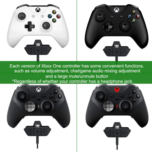 Vista 6 de Adaptador de auriculares estéreo para Xbox OneJuego Audio Mic Auriculares Converter - Negro