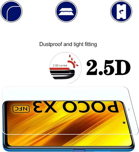 Vista 4 de Paquete de 3 protectores de pantalla de vidrio templado fáciles de instalar, antiarañazos HD, antihuellas, sin burbujas, protector de pantalla