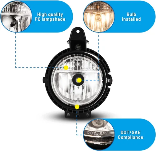 Vista 4 de Luces antiniebla compatibles con Mini Cooper 2007-2015 Conjunto de lámparas de repuesto para pasajeros