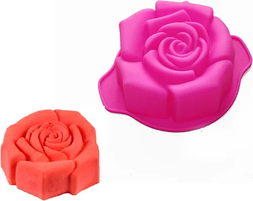 Vista 3 de X-Haibei Molde de silicona para hornear molde de pastel de flores de rosa pequeña que decora el diámetro del postre. 4.5 pulgadas