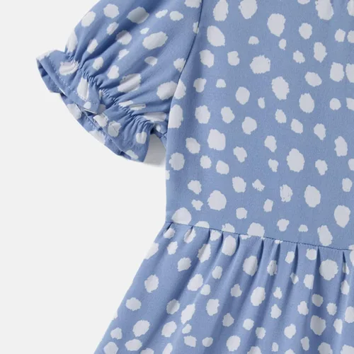 Vista 5 de IFFEI Vestidos de verano para mamá y yo, estilo bohemio, a juego, con volantes, manga abombada, cintura alta, vestido largo por debajo