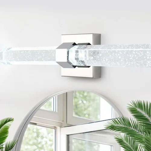 Vista 9 de Aipsun Lámparas de baño, luces cromadas con cristal de burbujas, accesorios de iluminación modernos de 19.7 pulgadas, accesorios de iluminación