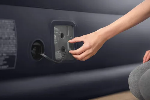 Vista 4 de Intex Dura-Beam - Colchón inflable de lujo de 16.5 pulgadas con bomba interna incorporada, tamaño King