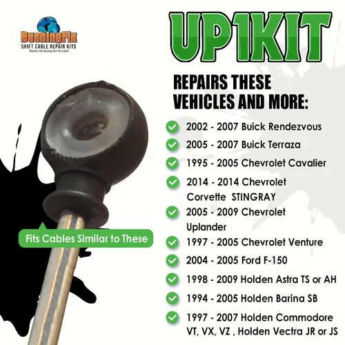 Vista 4 de BushingFix UP1Kit Kit de reparación de cable de cambio de transmisión, kit de cable de cambio para Ford, Chevy, Buick y más, buje de repuesto